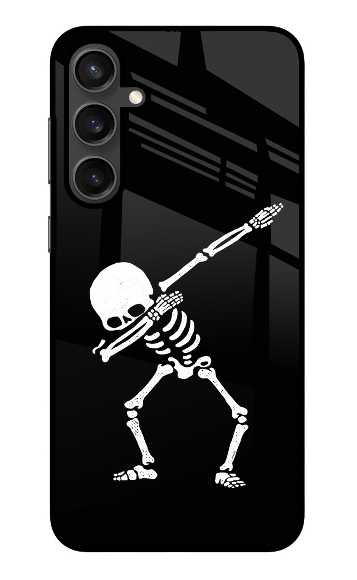 Dabbing Skeleton Art Samsung S23 Glass Case