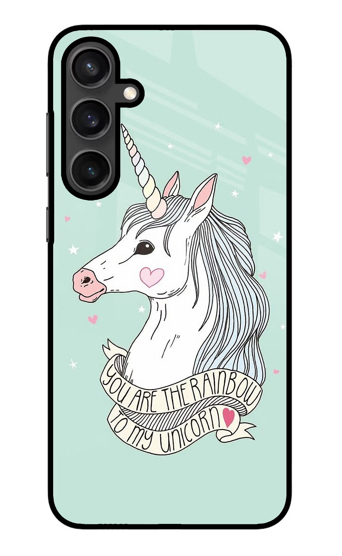 Unicorn Wallpaper Samsung S23 Glass Case Back Cover by Casekaro
