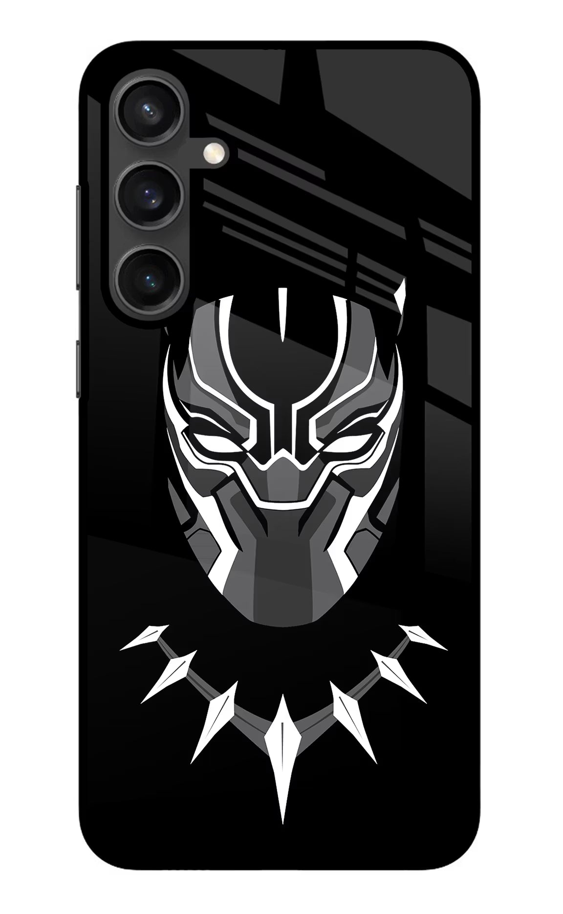 Black Panther Samsung S23 Glass Case Back Cover by Casekaro