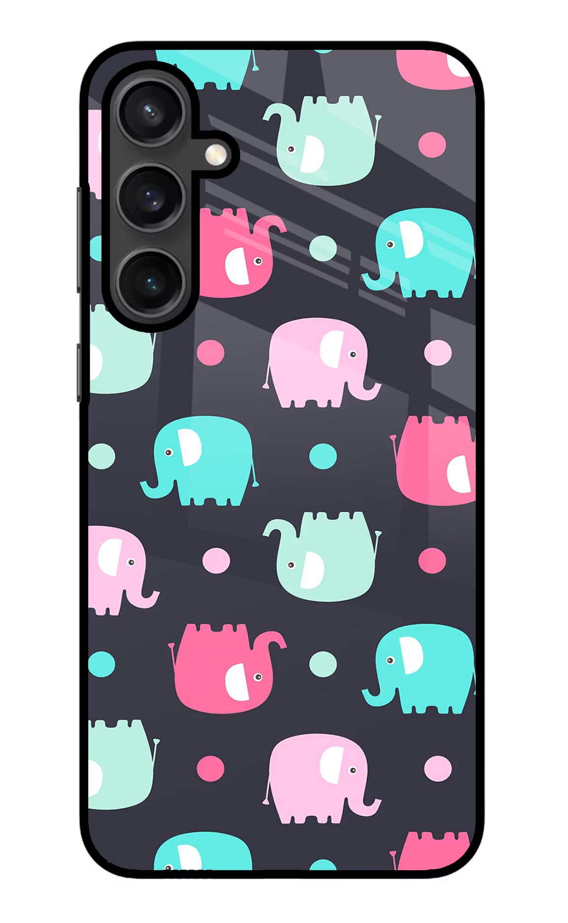 Elephants Samsung S23 Glass Case Back Cover by Casekaro