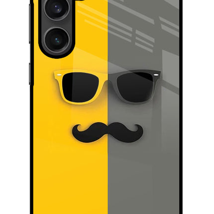 Sunglasses with Mustache Samsung S23 Glass Case