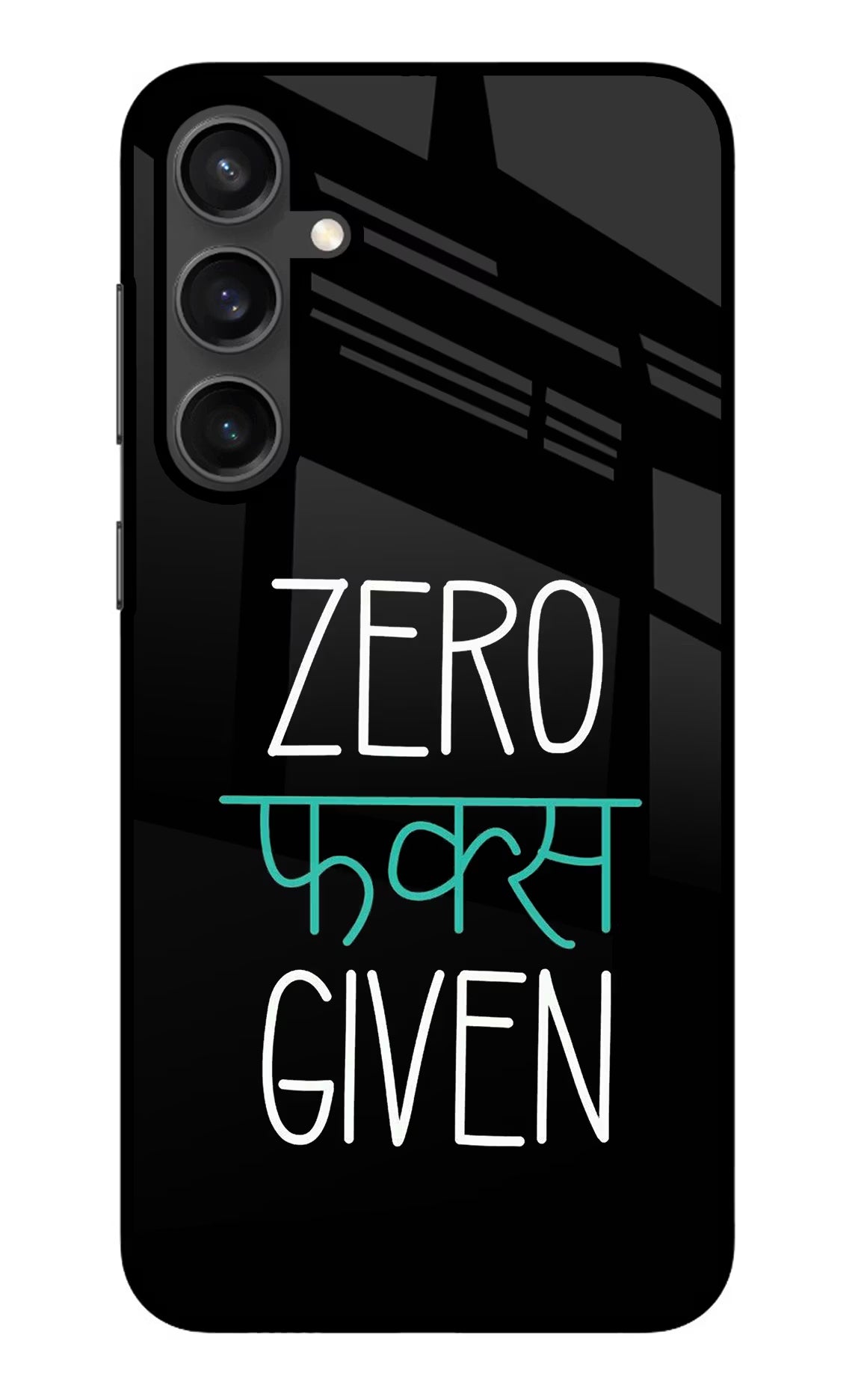 Zero Fucks Given Samsung S23 Glass Case Back Cover by Casekaro