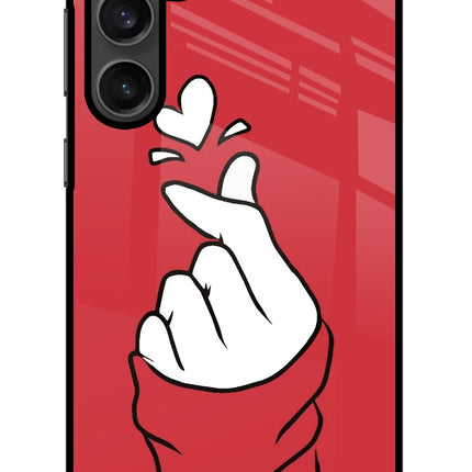 Korean Love Sign Samsung S23 Glass Case