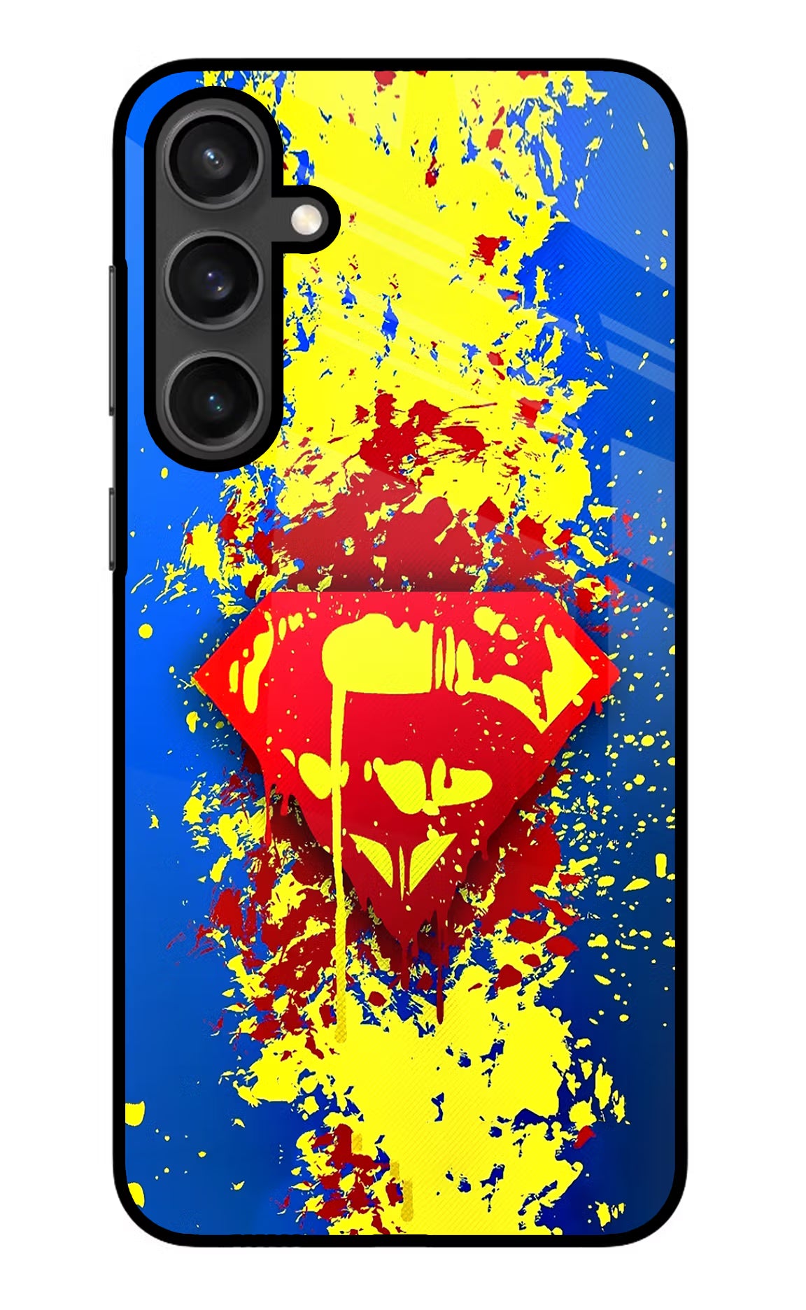 Superman logo Samsung S23 Glass Case Back Cover by Casekaro