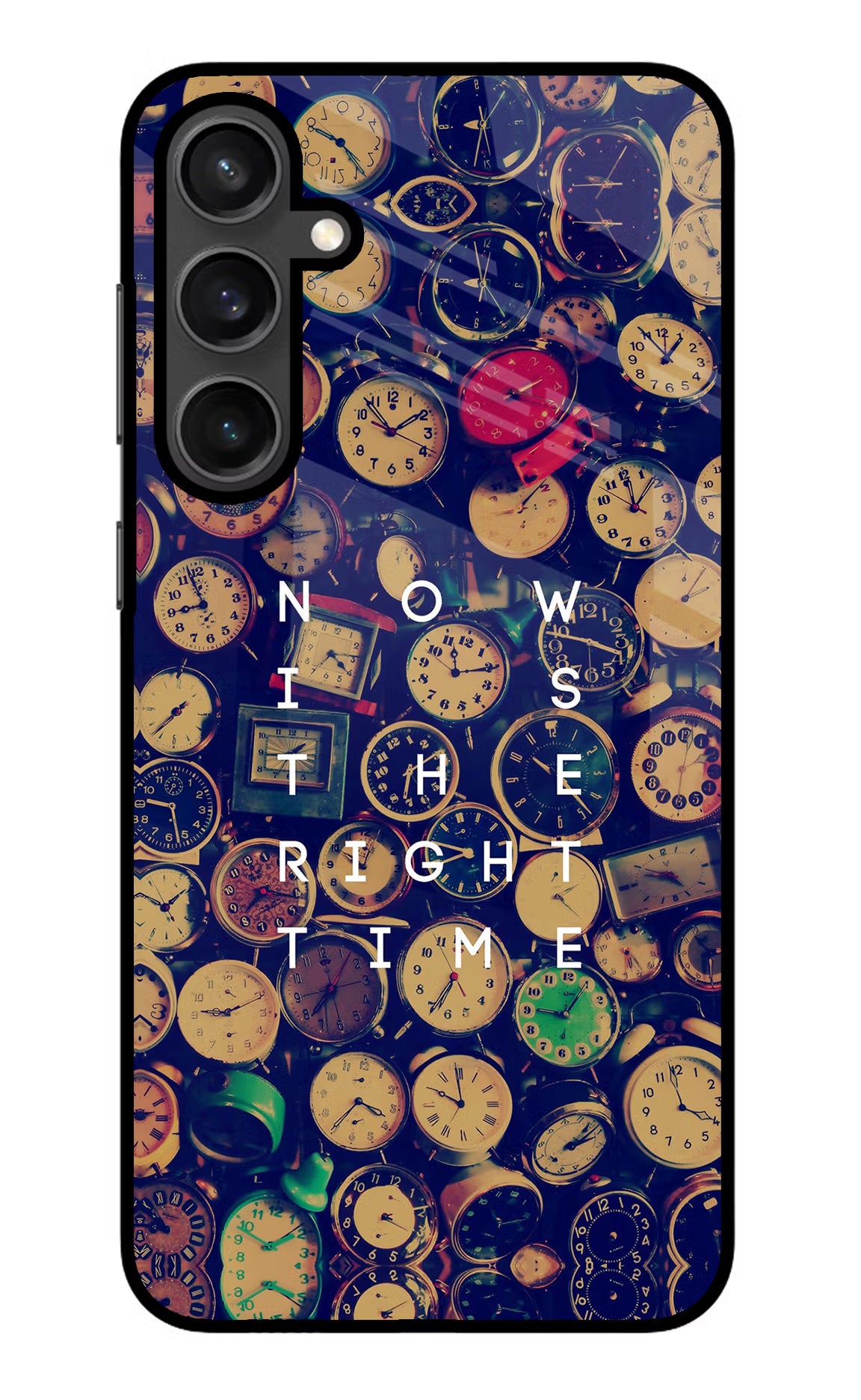 Now is the Right Time Quote Samsung S23 Glass Case Back Cover by Casekaro
