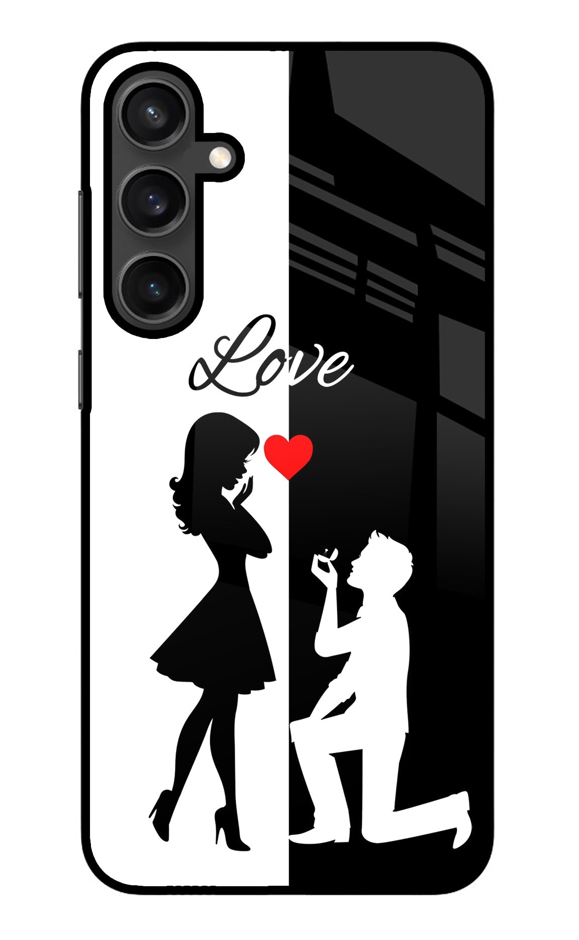 Love Propose Black And White Samsung S23 Glass Case