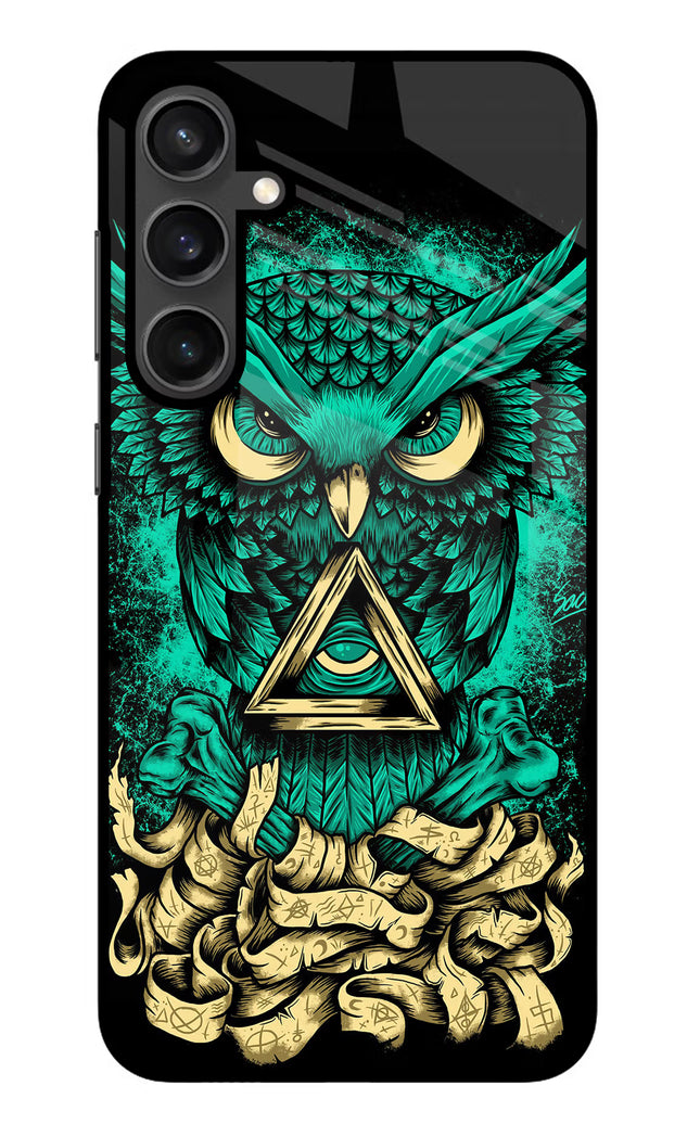 Green Owl Samsung S23 Glass Case