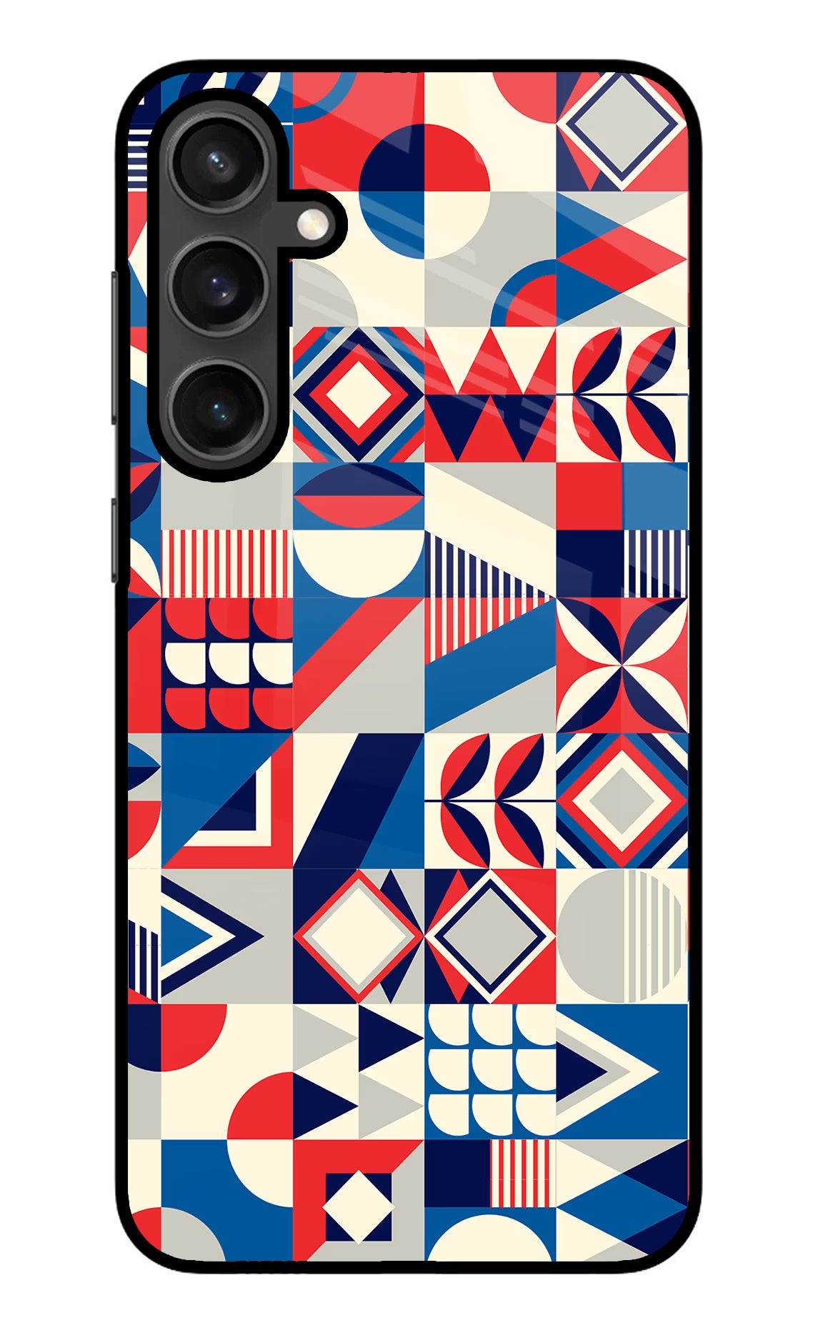 Colorful Pattern Samsung S23 Glass Case Back Cover by Casekaro