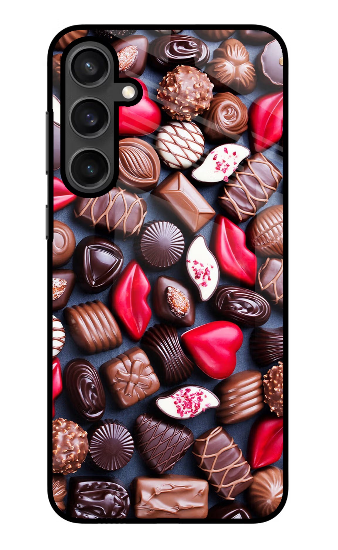 Chocolates Samsung S23 Glass Case Back Cover by Casekaro