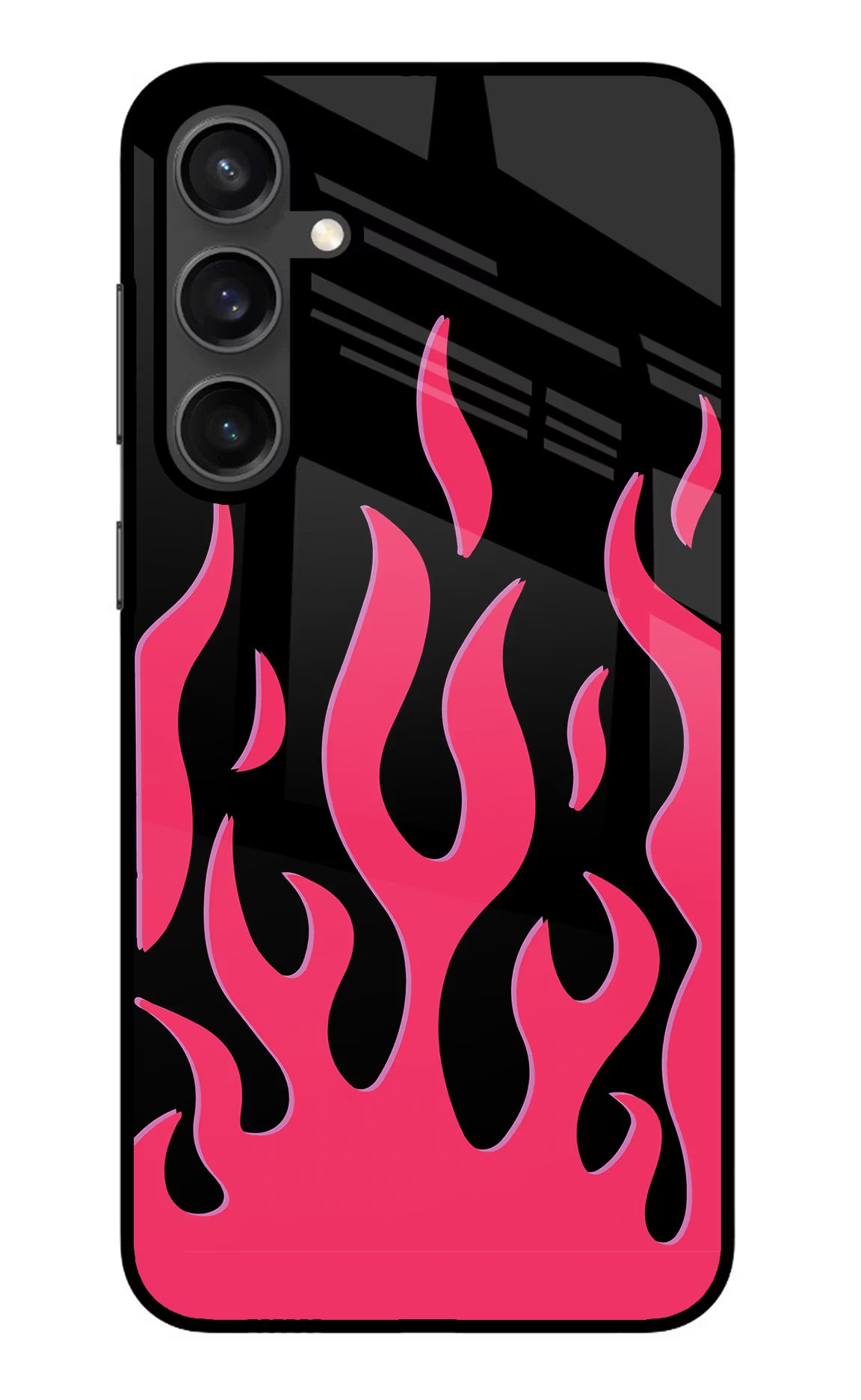 Fire Flames Samsung S23 Glass Case Back Cover by Casekaro