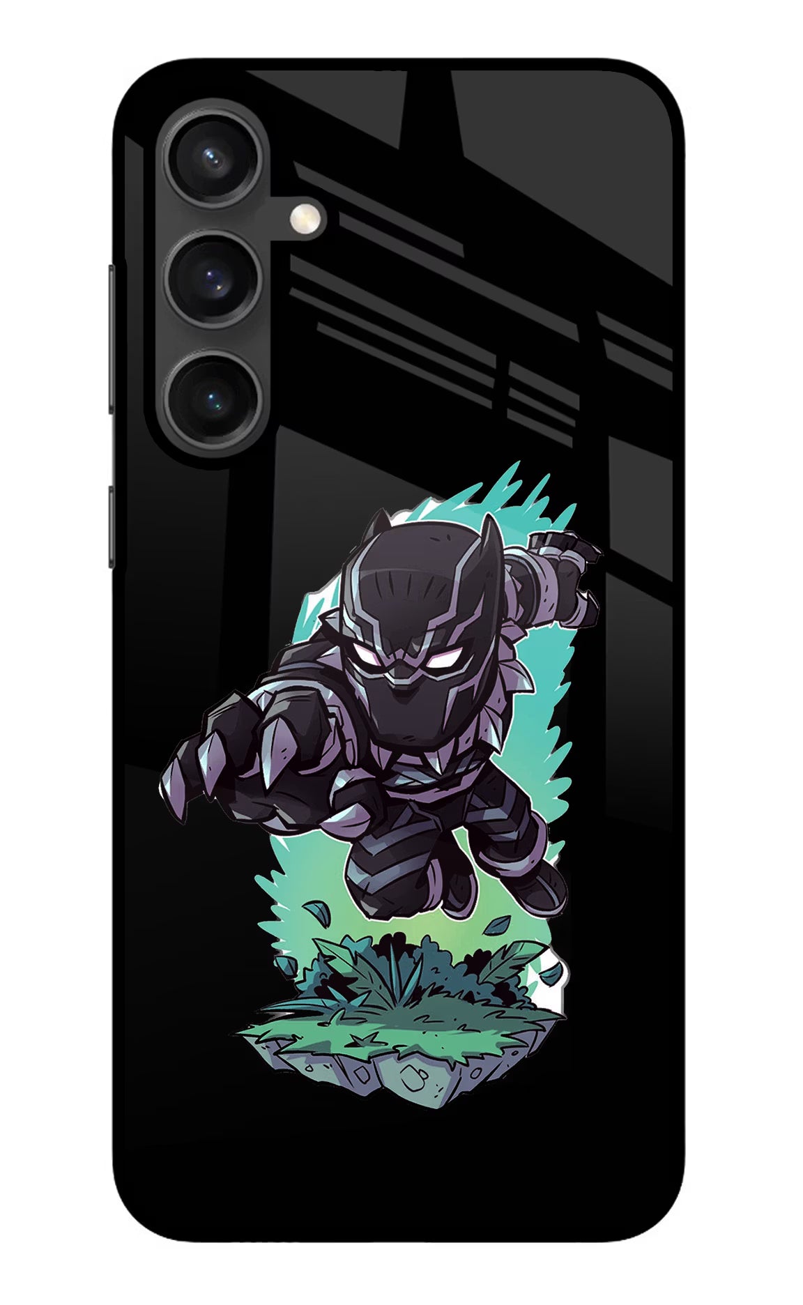 Black Panther Samsung S23 Glass Case Back Cover by Casekaro