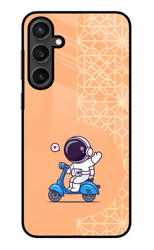 Cute Astronaut Riding Samsung S23 Glass Case