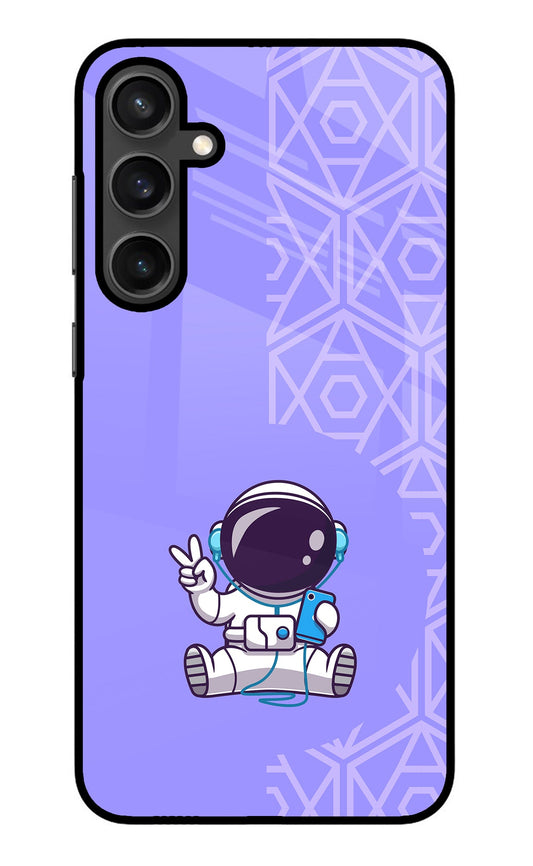 Cute Astronaut Chilling Samsung S23 Glass Case