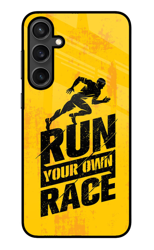 Run Your Own Race Samsung S23 Glass Case