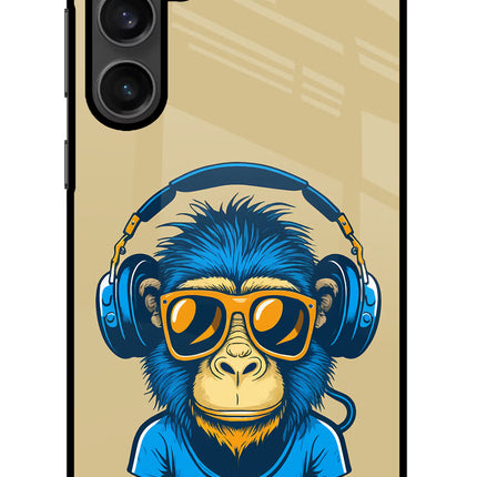 Monkey Headphone Samsung S23 Glass Case
