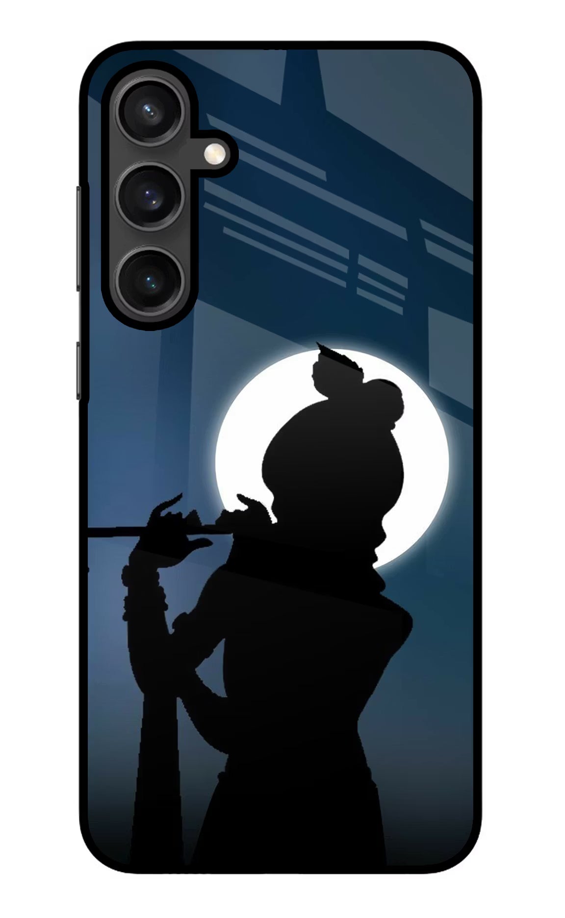 Shri Krishna Silhouette Samsung S23 Glass Case Back Cover by Casekaro