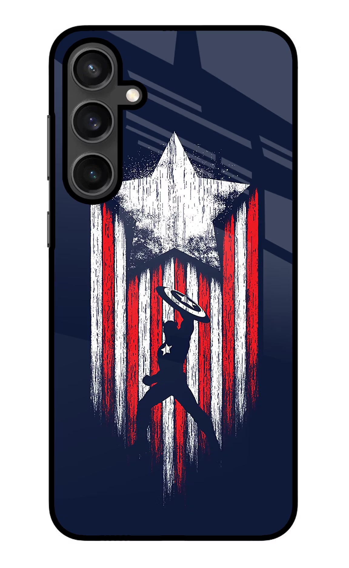 Captain America Marvel Art Samsung S23 Glass Case Back Cover by Casekaro