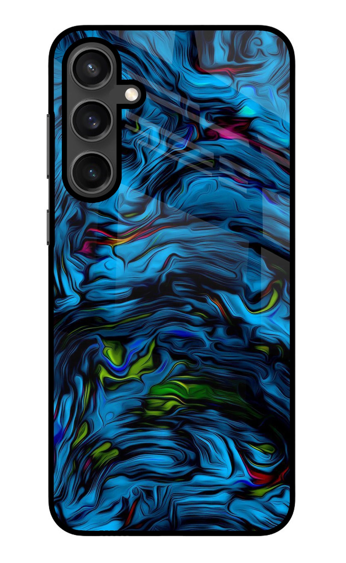 Dark Blue Abstract Samsung S23 Glass Case