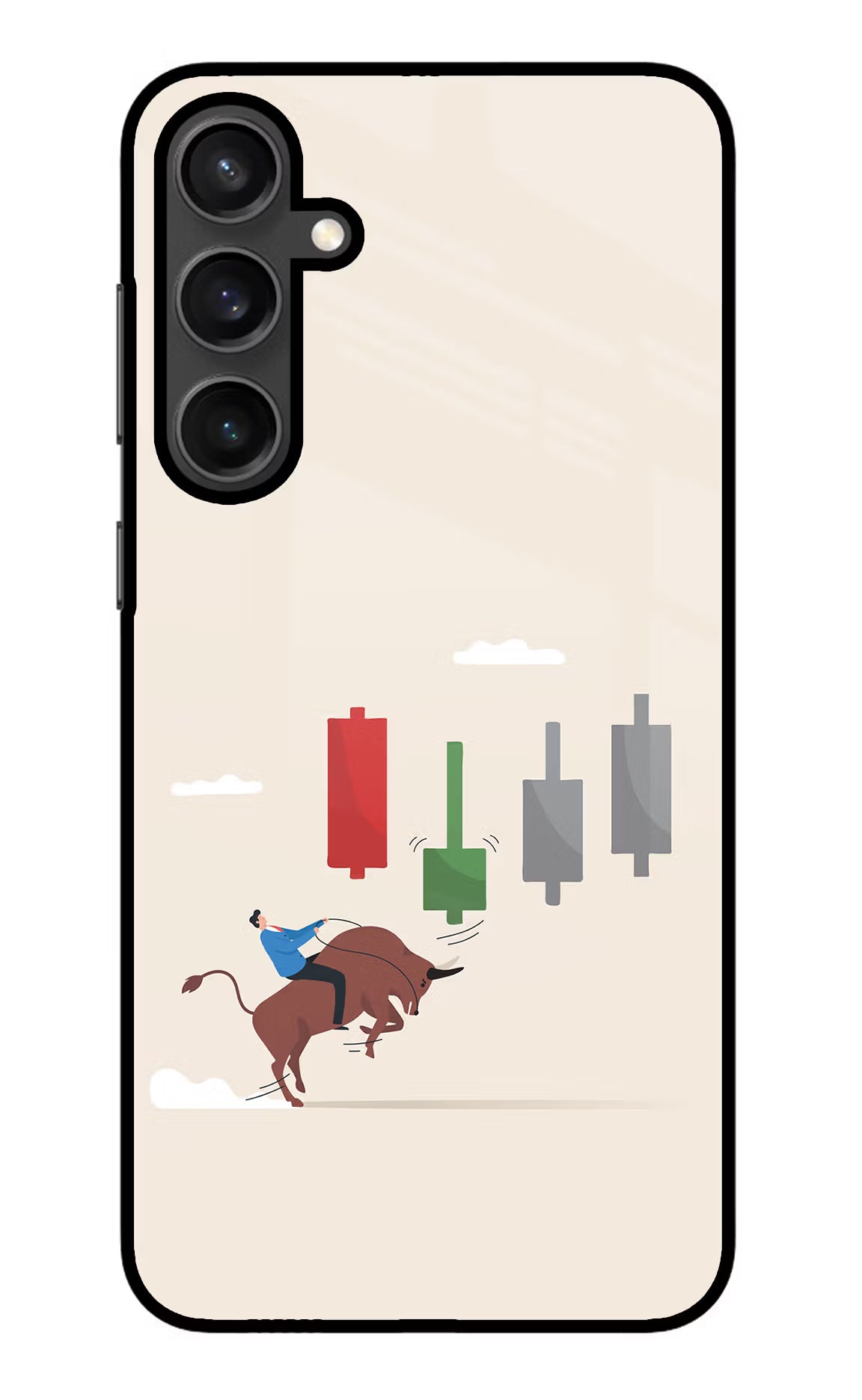 Bull Trading Momentum Samsung S23 Glass Case Back Cover by Casekaro