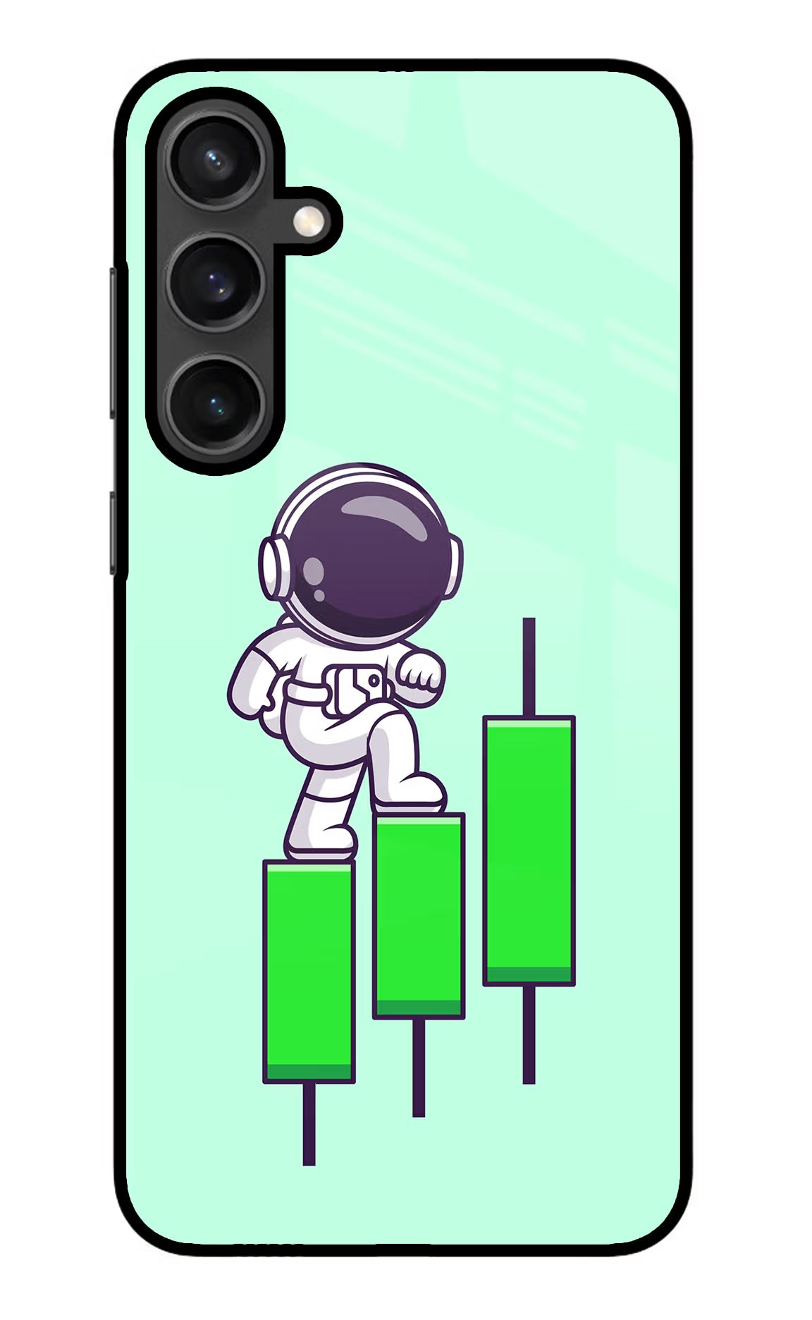 Astronaut Trader Samsung S23 Glass Case Back Cover by Casekaro