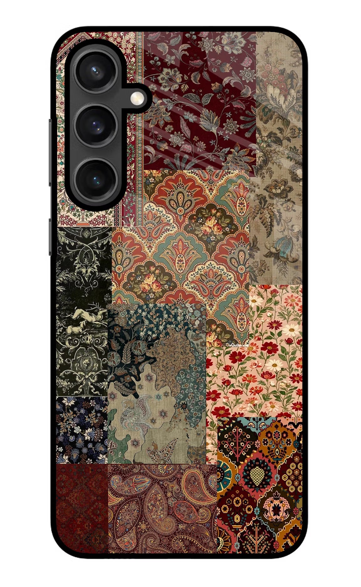 Desi Print Samsung S23 Glass Case Back Cover by Casekaro