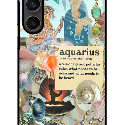 Aquarius Zodiac Samsung S23 Glass Case