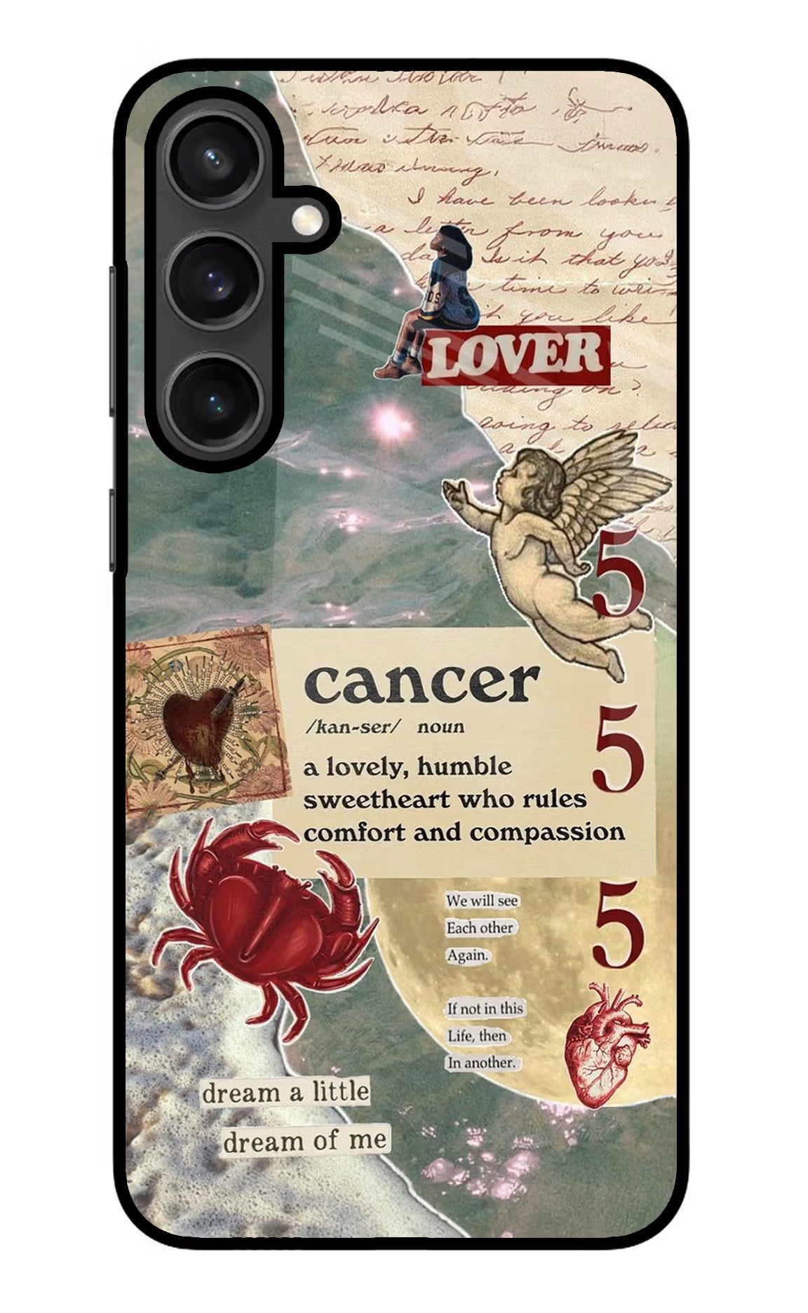 Cancer Zodiac Samsung S23 Glass Case Back Cover by Casekaro