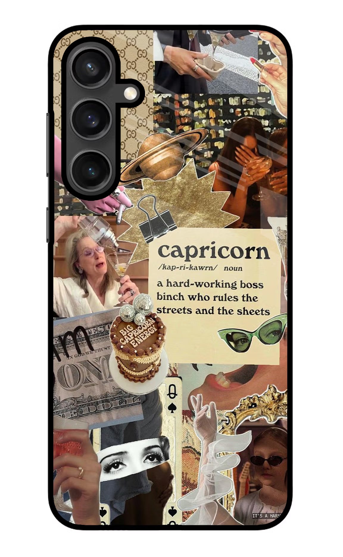 Capricorn Zodiac Samsung S23 Glass Case Back Cover by Casekaro