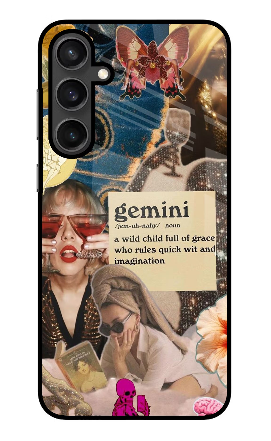 Gemini Zodiac Samsung S23 Glass Case Back Cover by Casekaro