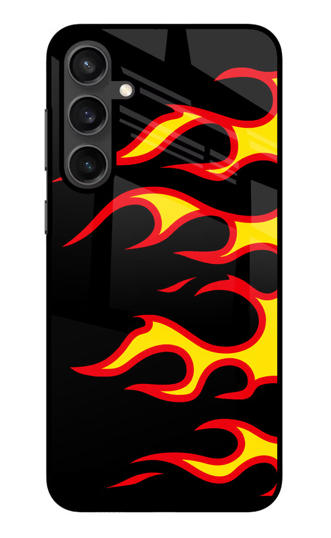 Side Sweep Flames Samsung S23 Glass Case