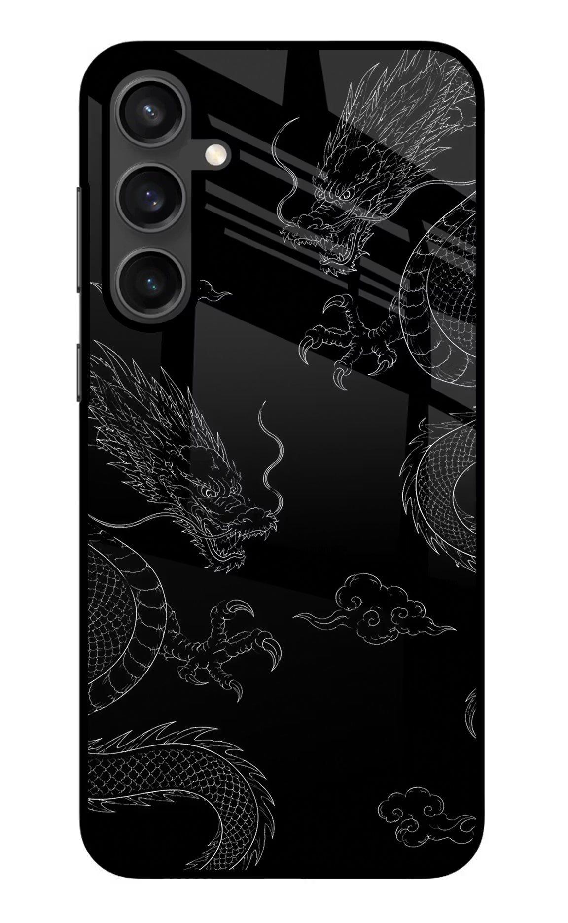 Twin Dragons Samsung S23 Glass Case Back Cover by Casekaro