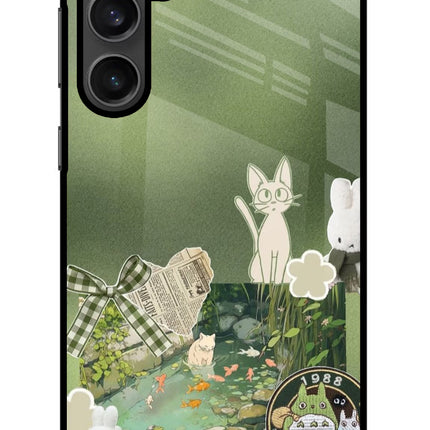 Aesthetic anime Samsung S23 Glass Case Back Cover by Casekaro