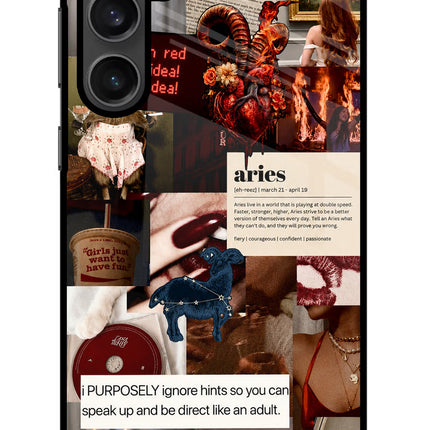 Zodiac Aries Samsung S23 Glass Case