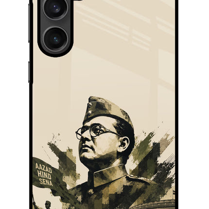 Netaji Rising Samsung S23 Glass Case Back Cover by Casekaro