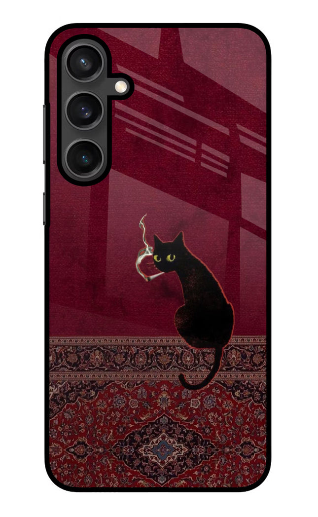 Midnight Cat Samsung S23 Glass Case
