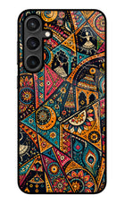Folk Print Samsung S23 Glass Case