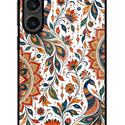 White Mayura Samsung S23 Glass Case