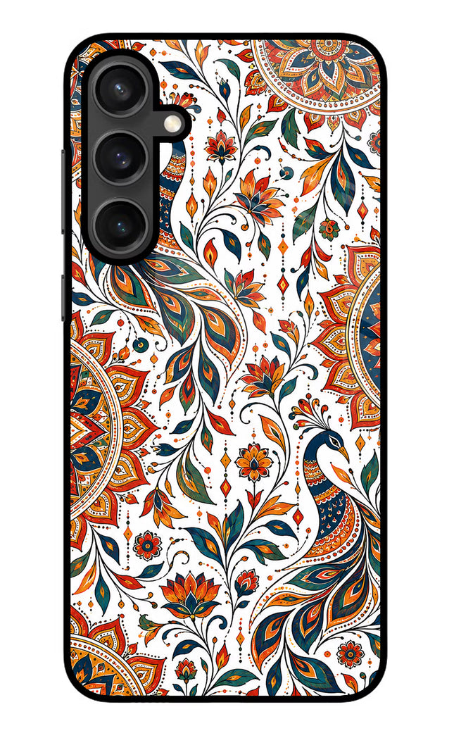 White Mayura Samsung S23 Glass Case