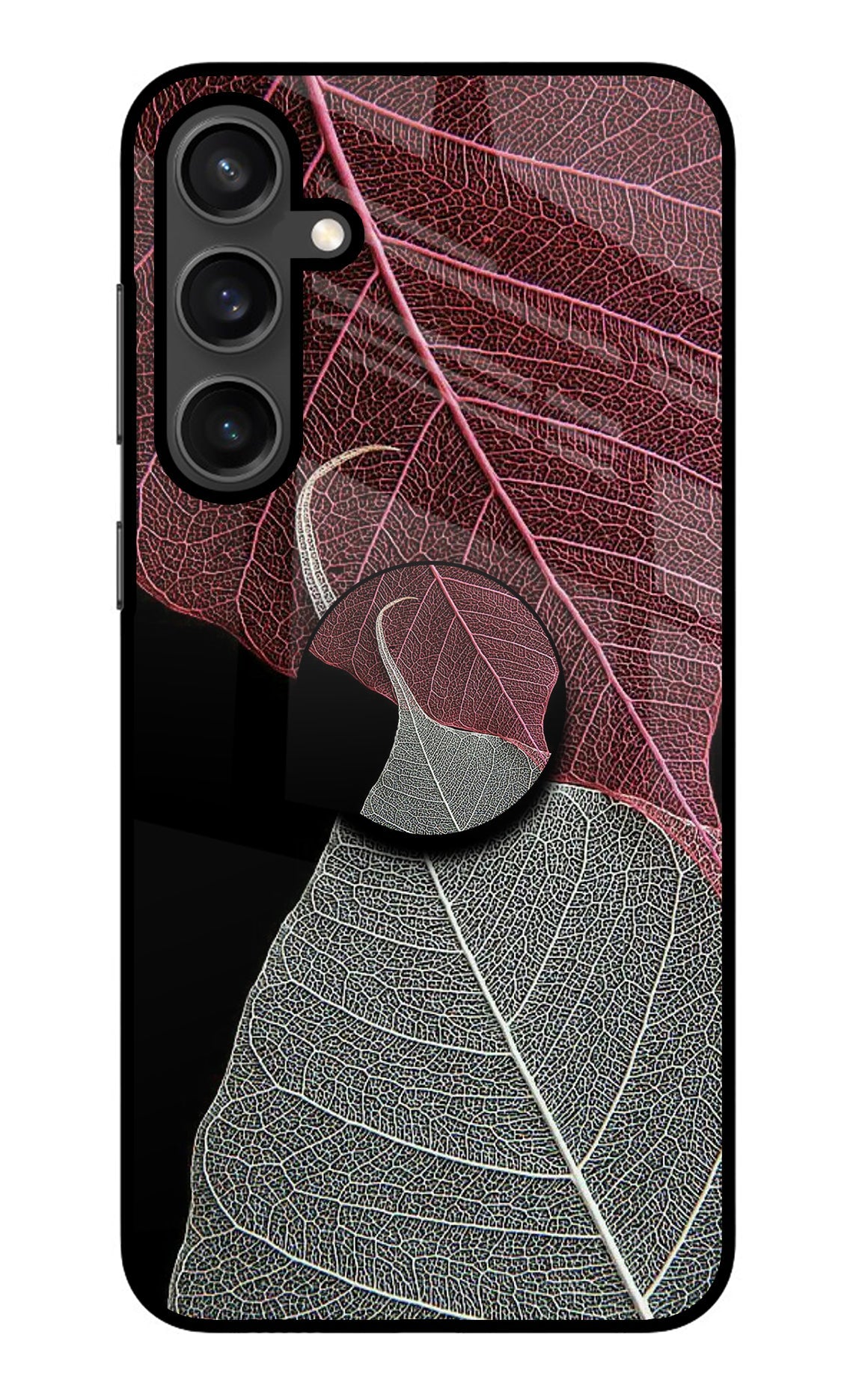 Leaf Pattern Samsung S23 Glass Case