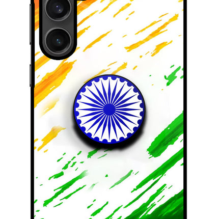 Indian Flag Ashoka Chakra Samsung S23 Glass Case