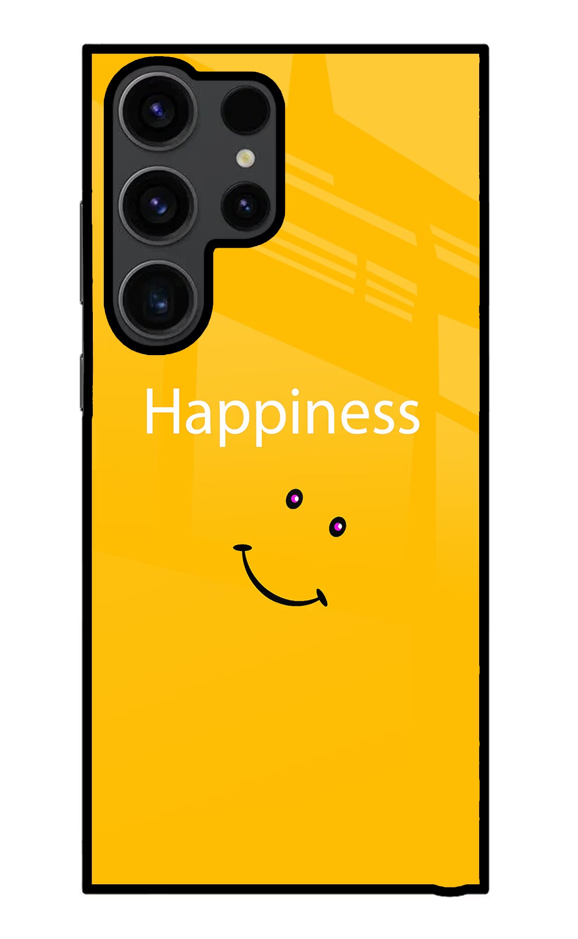 Happiness With Smiley Samsung S23 Ultra Glass Case Back Cover by Casekaro
