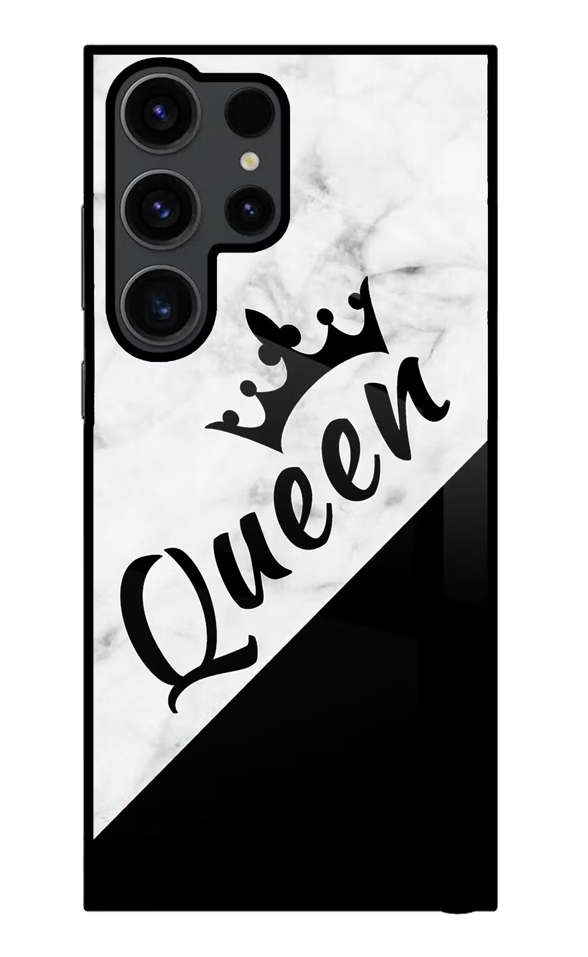 Queen Samsung S23 Ultra Glass Case Back Cover by Casekaro