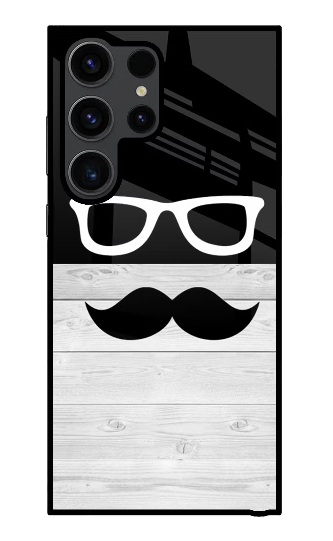 Mustache Samsung S23 Ultra Glass Case Back Cover by Casekaro