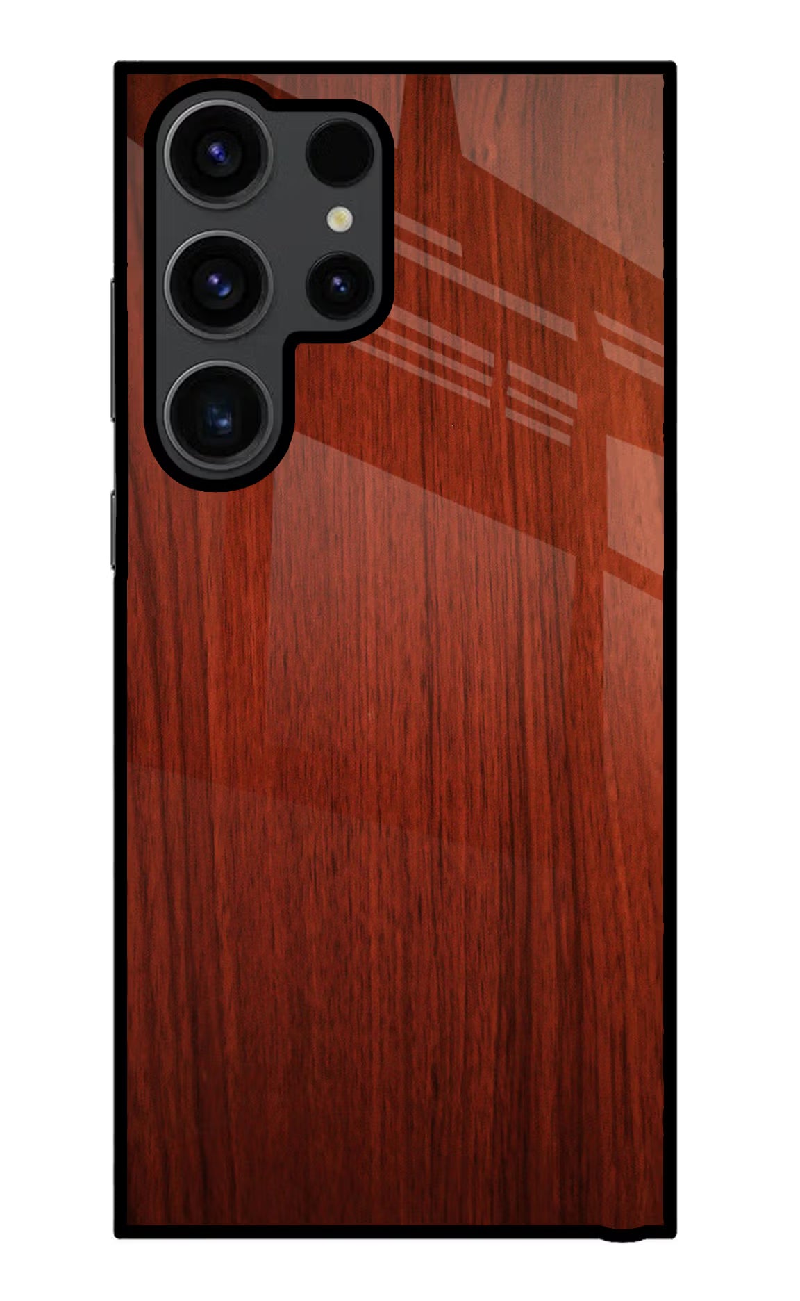 Wooden Plain Pattern Samsung S23 Ultra Glass Case Back Cover by Casekaro
