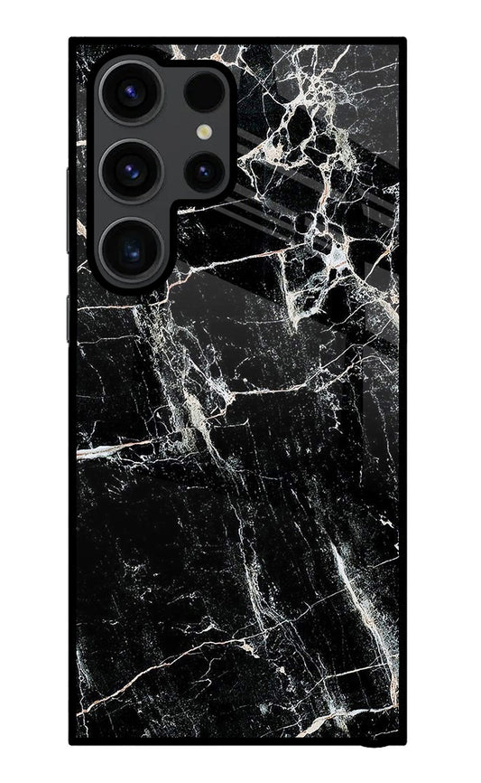 Black Marble Texture Samsung S23 Ultra Glass Case