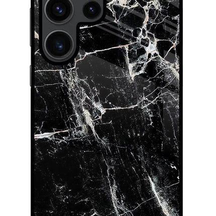 Black Marble Texture Samsung S23 Ultra Glass Case