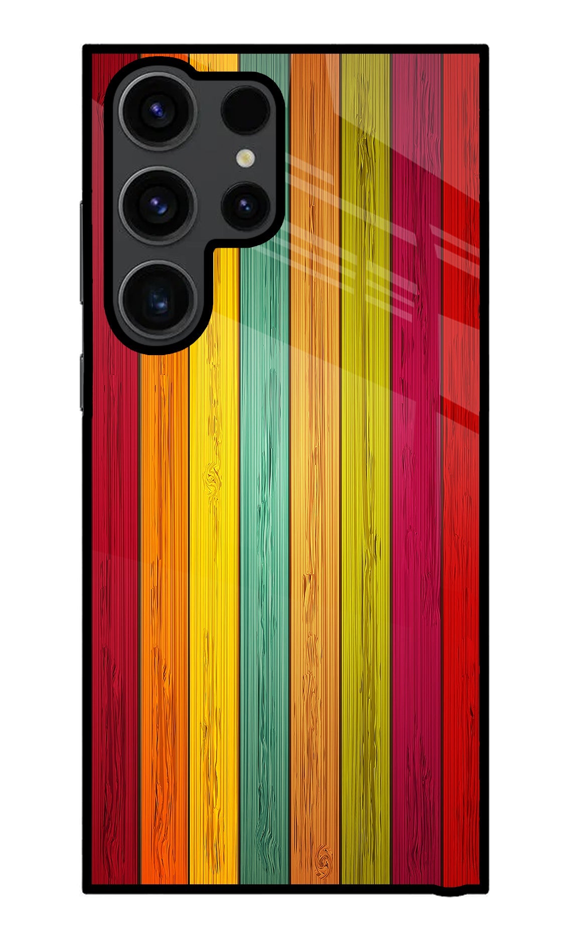 Multicolor Wooden Samsung S23 Ultra Glass Case