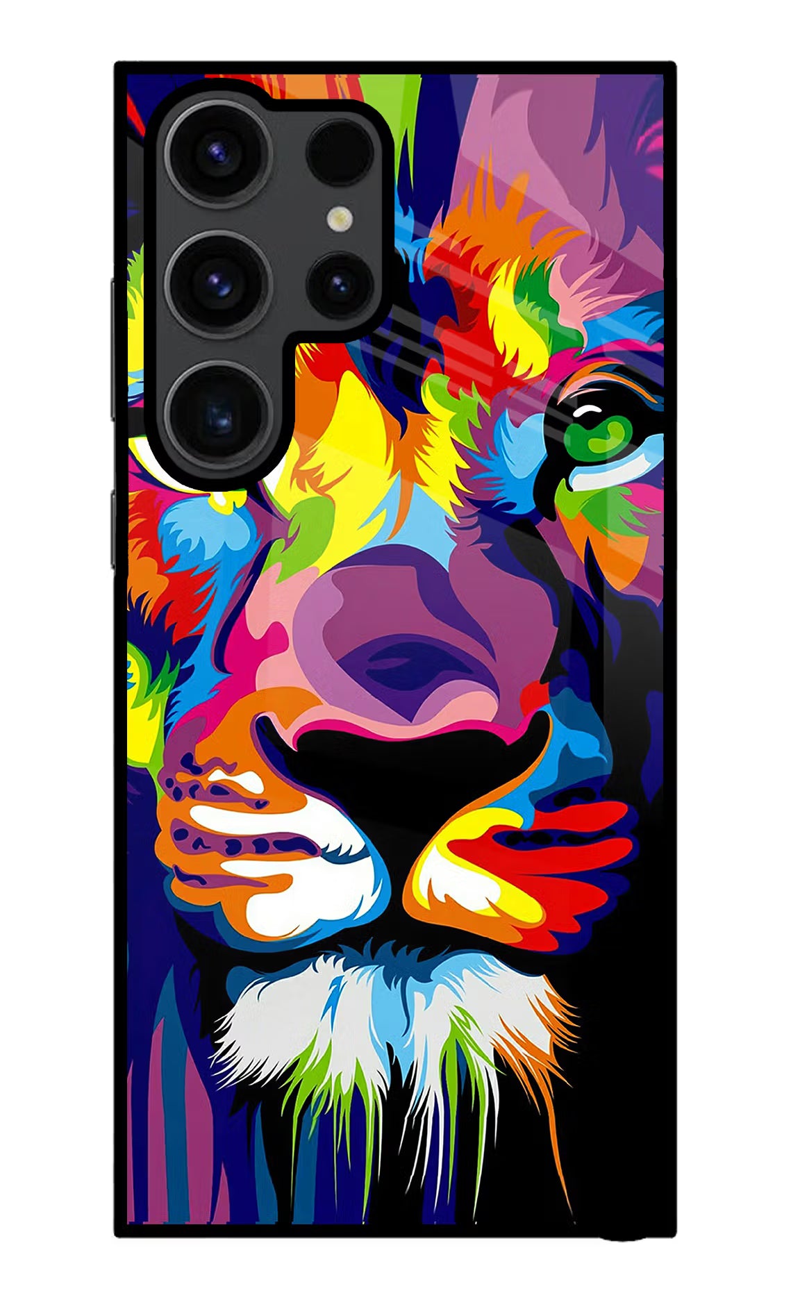 Lion Samsung S23 Ultra Glass Case Back Cover by Casekaro