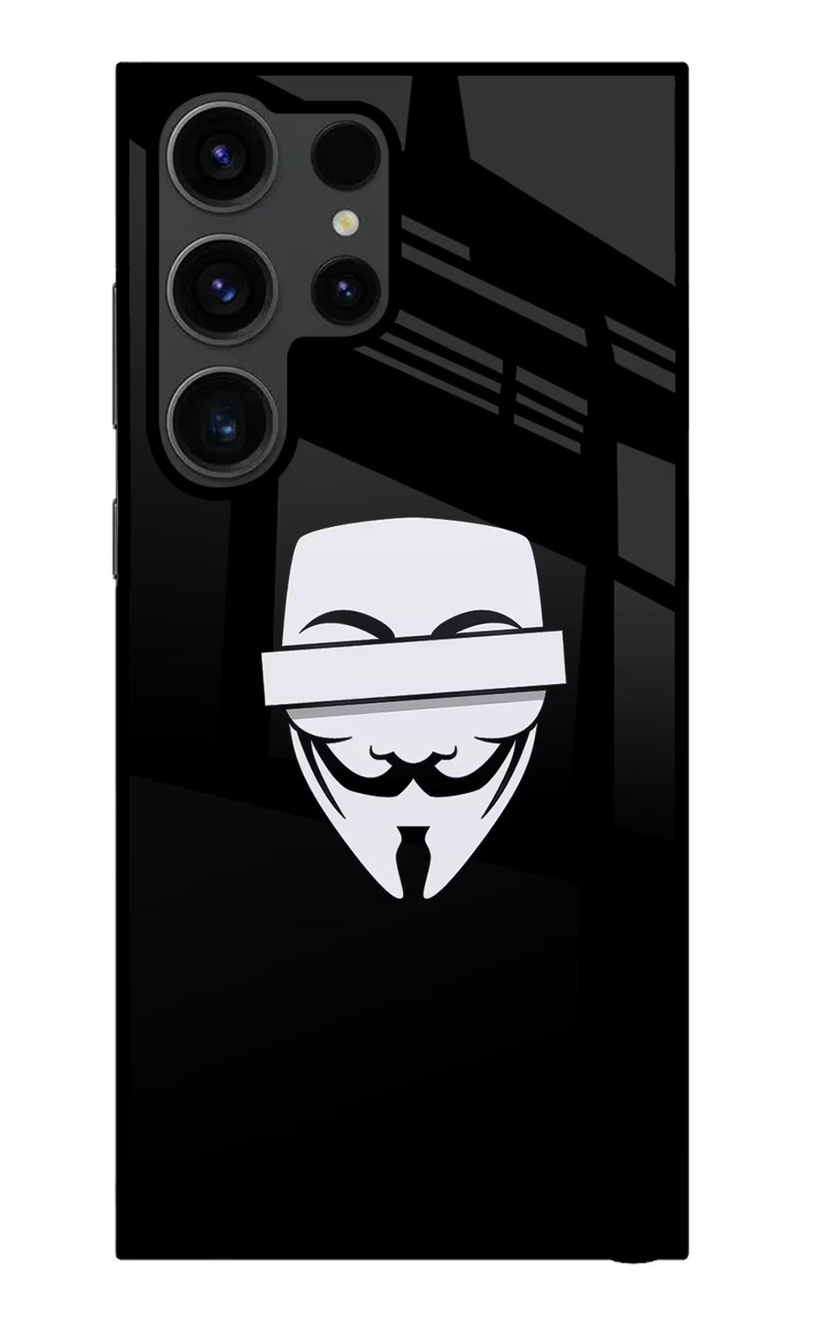 Anonymous Face Samsung S23 Ultra Glass Case Back Cover by Casekaro