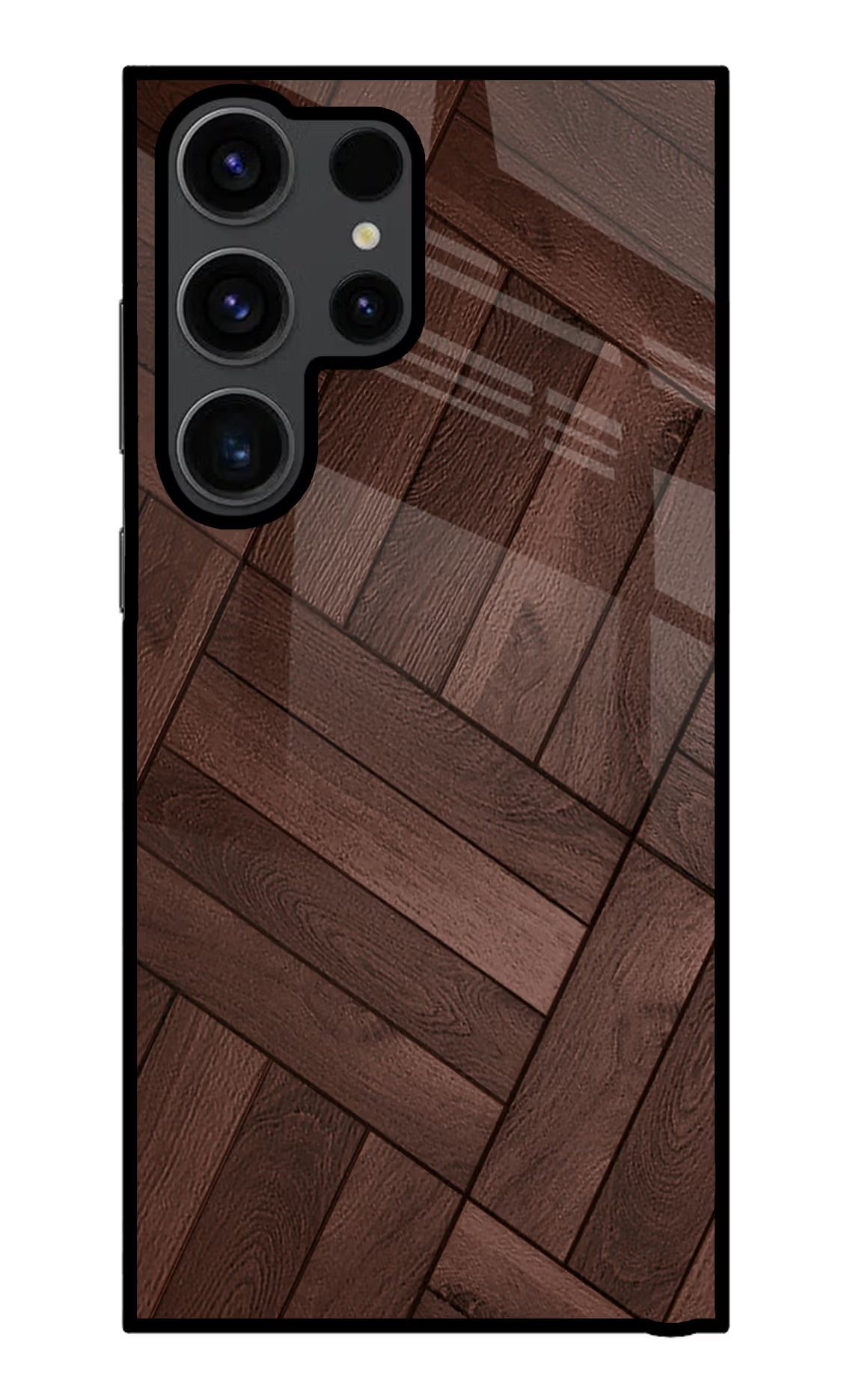 Wooden Texture Design Samsung S23 Ultra Glass Case Back Cover by Casekaro